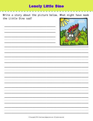 Preview image for worksheet with title Lonely Little Dino