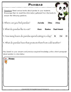 Preview image for worksheet with title Pandas