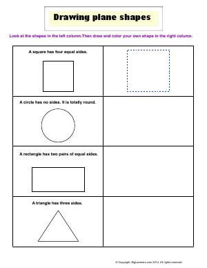 Preview image for worksheet with title Drawing Plane Shapes