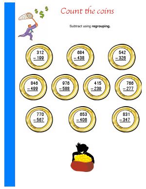 Preview image for worksheet with title Count the Coins