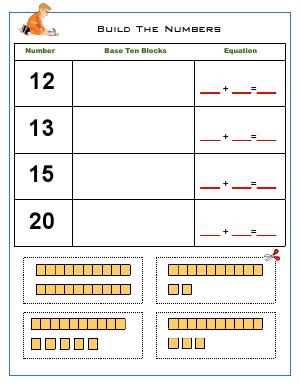 Preview image for worksheet with title Build The Numbers