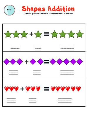 Preview image for worksheet with title Shapes Addition  (easy)