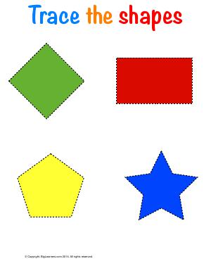 Preview image for worksheet with title Trace the Shapes