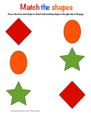 Preview image for worksheet with title Match the Shapes