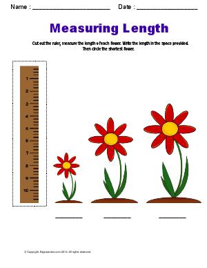 Preview image for worksheet with title Measuring Length