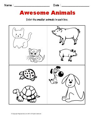 Preview image for worksheet with title Awesome Animals