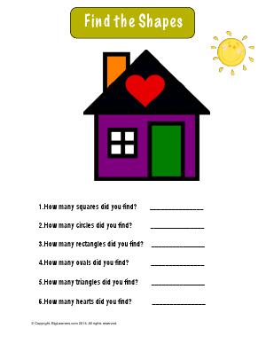 Preview image for worksheet with title Find the Shapes