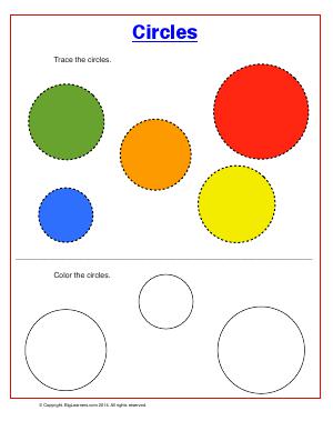 Preview image for worksheet with title Circles