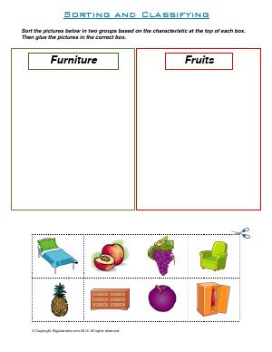 Preview image for worksheet with title Sorting and Classifying