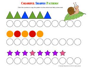 Preview image for worksheet with title Colorful Shapes Pattern