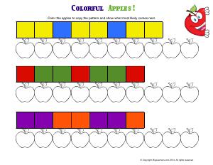 Preview image for worksheet with title Colorful Apples!