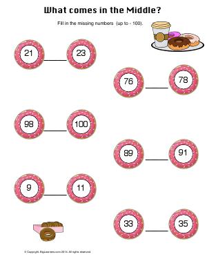 Preview image for worksheet with title What Comes in the Middle ?