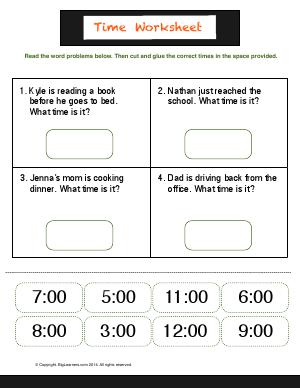 Preview image for worksheet with title Time Worksheet