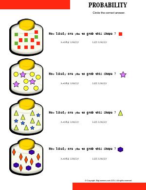 Preview image for worksheet with title Probability