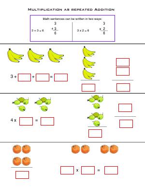 Multiplication as Repeated Addition | Second Grade Math Worksheets