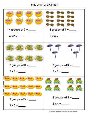 Preview image for worksheet with title Multiplication