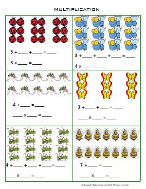 Preview image for worksheet with title Multiplication