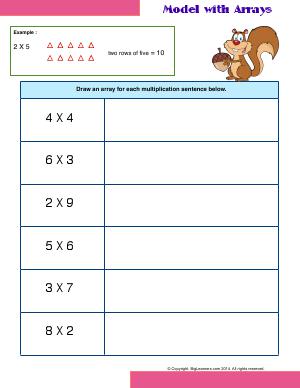 Preview image for worksheet with title Model with Arrays