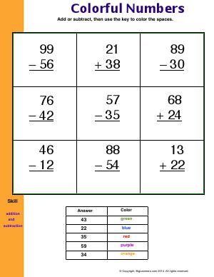 Preview image for worksheet with title Colorful Numbers