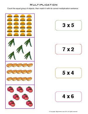 Preview image for worksheet with title Multiplication