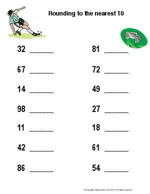 Preview image for worksheet with title Rounding to the Nearest 10