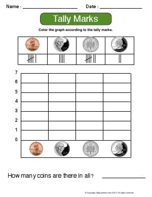Preview image for worksheet with title Tally Marks