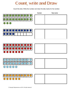 Preview image for worksheet with title Count, Write, and Draw