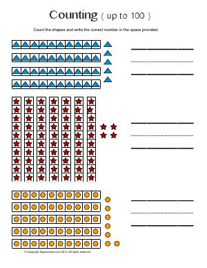 Preview image for worksheet with title Counting ( up to 100 )