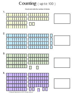 Preview image for worksheet with title Counting ( up to 100 )