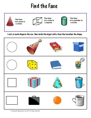 Preview image for worksheet with title Find the Face