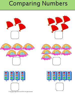 Preview image for worksheet with title Comparing Numbers