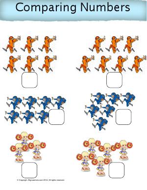 Preview image for worksheet with title Comparing Numbers