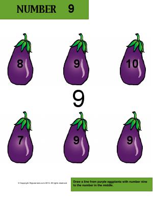 Preview image for worksheet with title Number 9