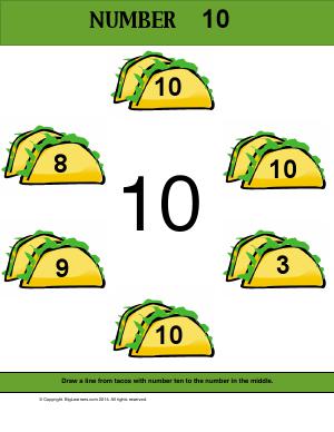 Preview image for worksheet with title Number 10