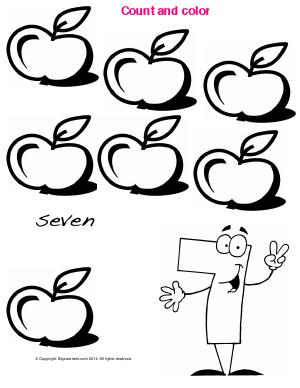 Preview image for worksheet with title Number 7 - Count and Color