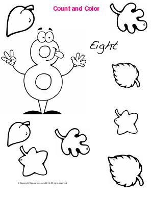 Preview image for worksheet with title Number 8 - Count and Color