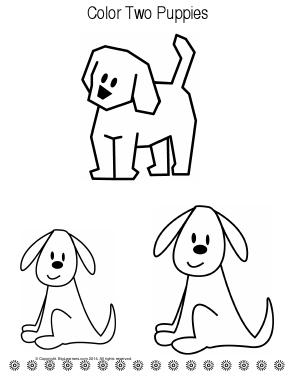 Preview image for worksheet with title Color two Puppies