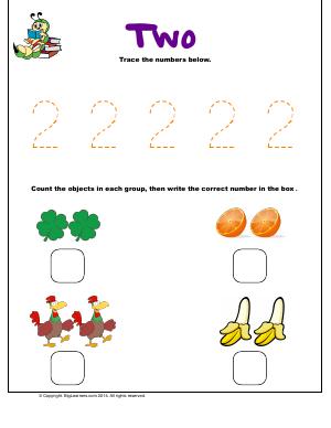 Preview image for worksheet with title Number Two