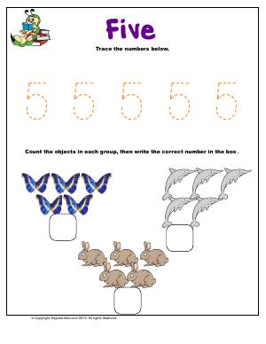Preview image for worksheet with title Number 5