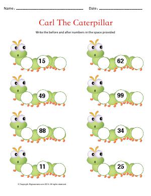 Preview image for worksheet with title Carl the Caterpillar