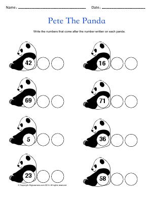 Preview image for worksheet with title Pete the Panda