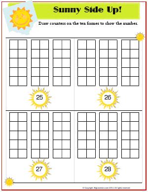 Preview image for worksheet with title Sunny Side Up! ( 25-28 )