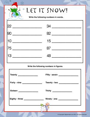 Preview image for worksheet with title Let It Snow!