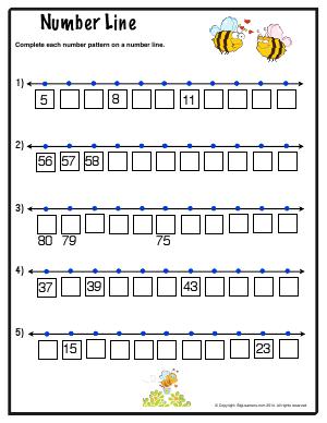 Preview image for worksheet with title Number Line