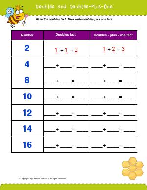 Doubles and Doubles Plus One | Second Grade Math Worksheets | Biglearners