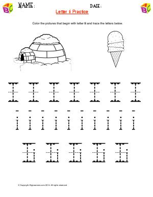 Preview image for worksheet with title Letter Ii Practice
