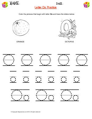 Preview image for worksheet with title Letter Oo Practice