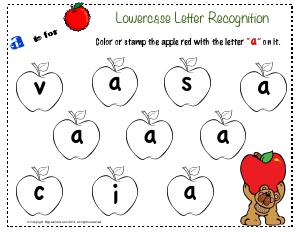 Preview image for worksheet with title Lowercase Letter Recognition - Letter a