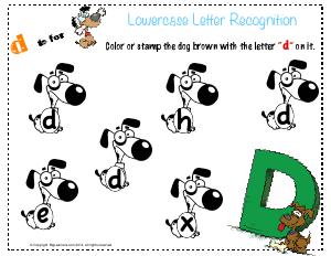 Preview image for worksheet with title Lowercase Letter Recognition - Letter d