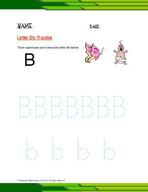 Preview image for worksheet with title Letter Bb Practice